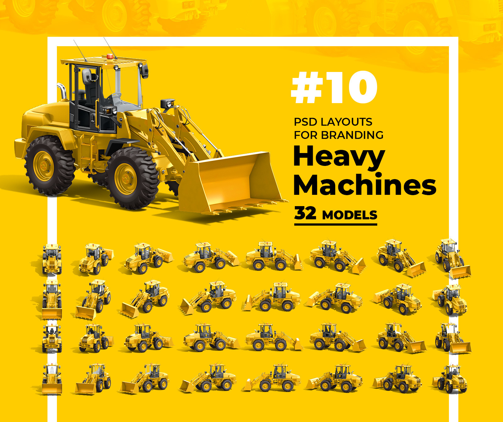 PSD Mockup 3D model Heavy Machines - Wheel Loader #10 PSD Mockup 3D model Heavy Machines - Wheel Loader #10