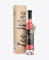 Clear Glass Pink Wine Bottle With Box Mockup