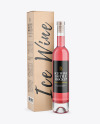 Clear Glass Pink Wine Bottle With Box Mockup