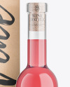 Clear Glass Pink Wine Bottle With Box Mockup