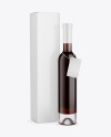 Clear Glass Red Wine Bottle With Box Mockup