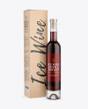 Clear Glass Red Wine Bottle With Box Mockup