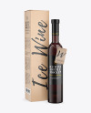 Amber Glass Red Wine Bottle With Box Mockup