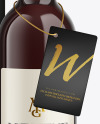 Amber Glass Red Wine Bottle With Box Mockup