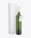 Green Glass White Wine Bottle With Box Mockup