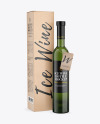 Green Glass White Wine Bottle With Box Mockup