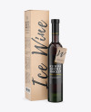 Green Glass Red Wine Bottle With Box Mockup