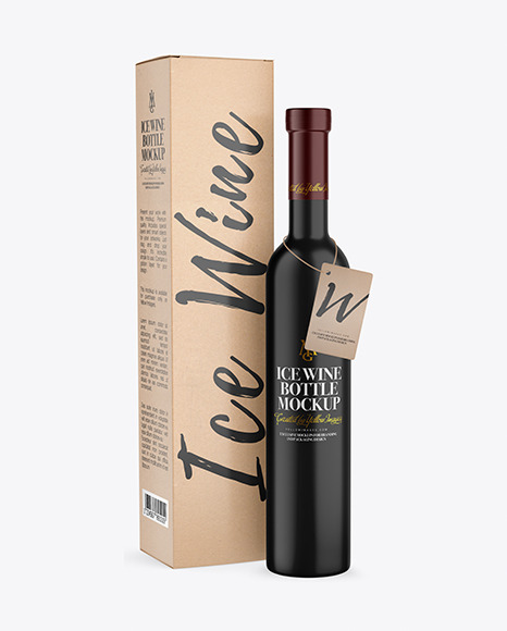 Ceramic Wine Bottle With Box Mockup