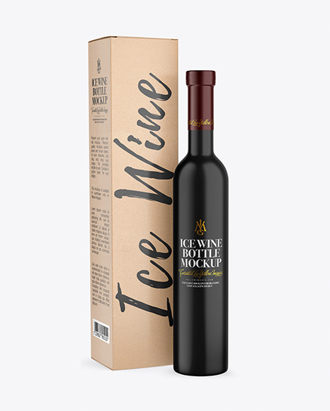 Ceramic Wine Bottle With Box Mockup