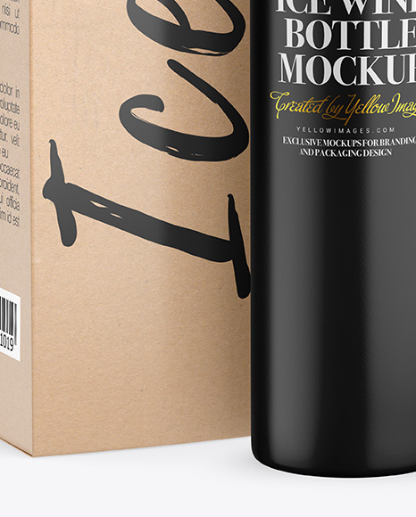 Ceramic Wine Bottle With Box Mockup