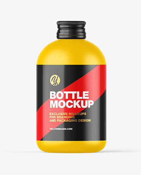 Matte Bottle w/ Metallic Cap Mockup