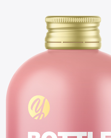 Matte Bottle w/ Metallic Cap Mockup