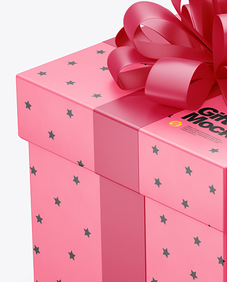 Matte Gift Box Mockup