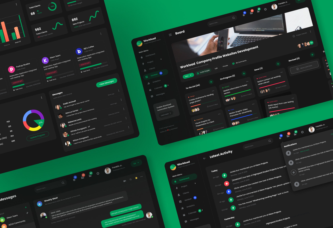 Workload - Project Management Admin Dashboard UI Workload - Project Management Admin Dashboard UI