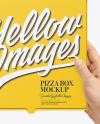 Mini PIzza Box with Hands Mockup