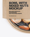 Paper Bowl With Mixed Nuts Mockup