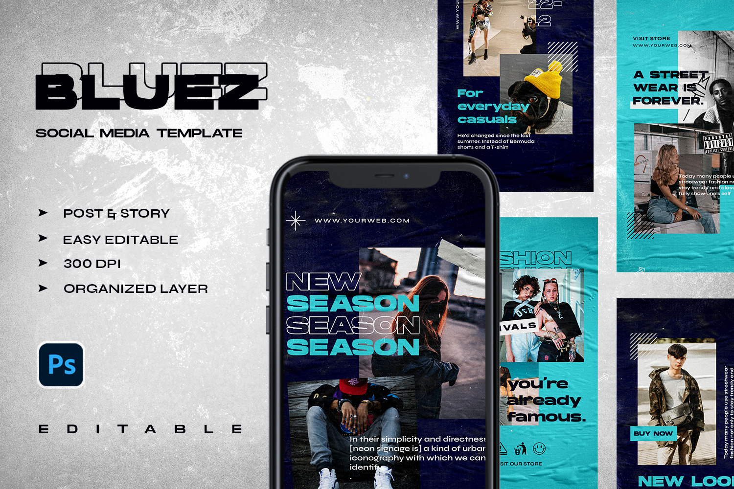 Bluez - Instagram Stories &amp; Post Template