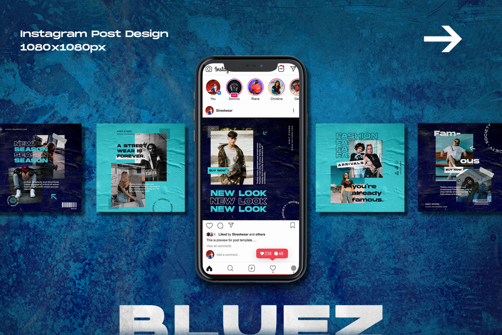 Bluez - Instagram Stories &amp; Post Template