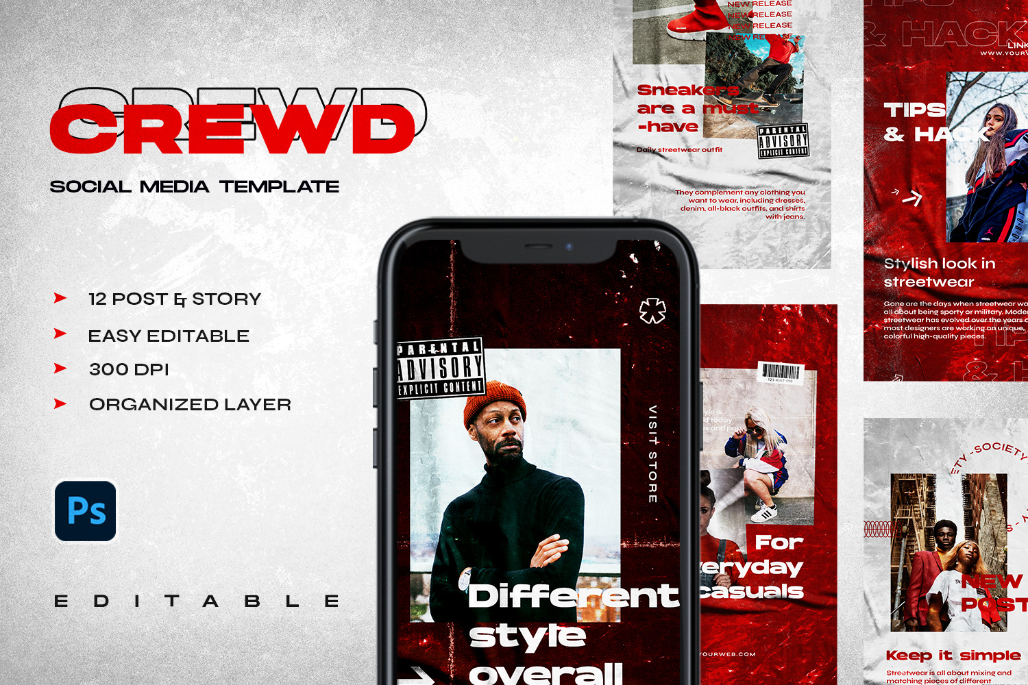 Crewd - Instagram Stories & Post Template Crewd - Instagram Stories & Post Template