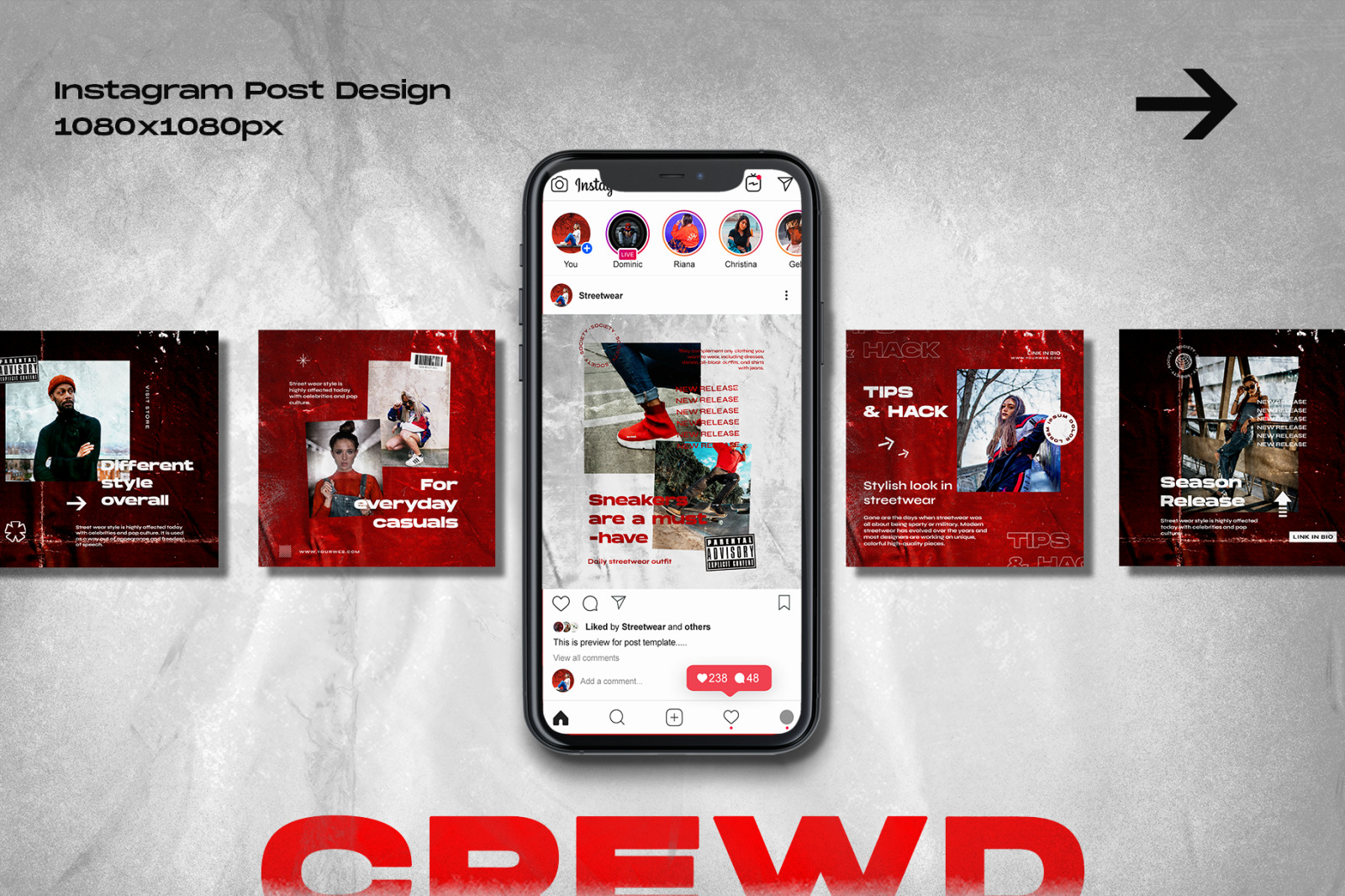 Crewd - Instagram Stories & Post Template Crewd - Instagram Stories & Post Template