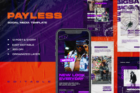 Payless - Instagram Stories & Post Template - Social media stories