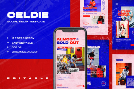 Celdie - Instagram Stories & Post Template - Social media stories