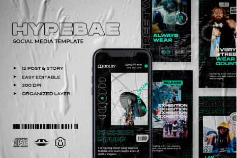 Hypebae - Instagram Stories & Post Template - Social media stories