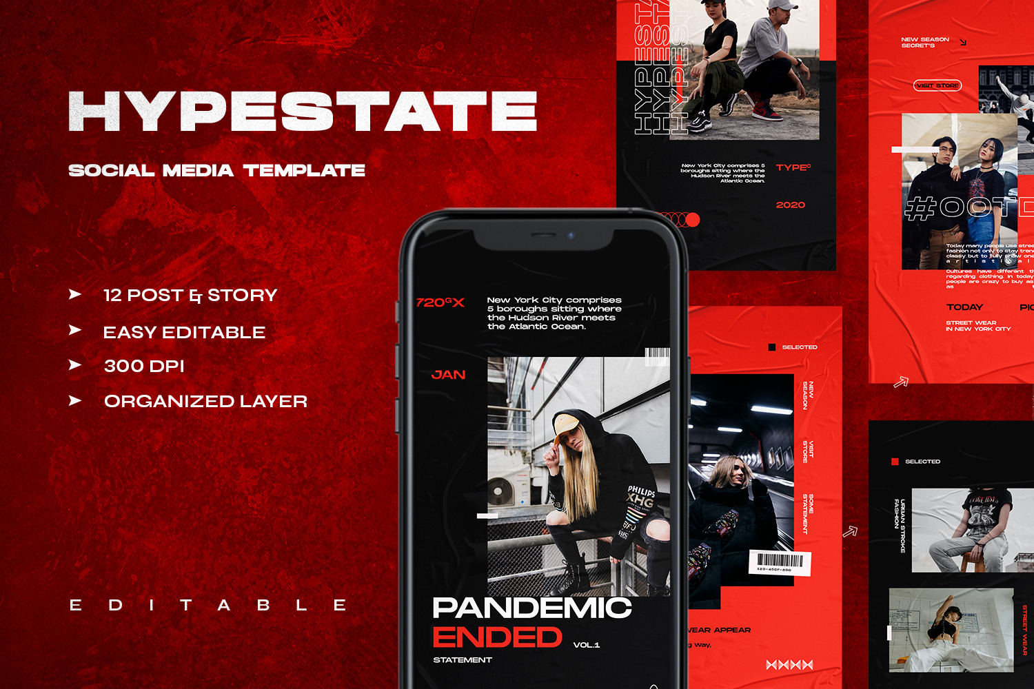 Hypestate - Instagram Stories & Post Template Hypestate - Instagram Stories & Post Template