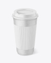 Kraft Coffee Cup with Paper Holder Mockup