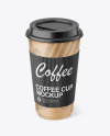 Kraft Coffee Cup with Paper Holder Mockup