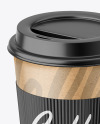 Kraft Coffee Cup with Paper Holder Mockup