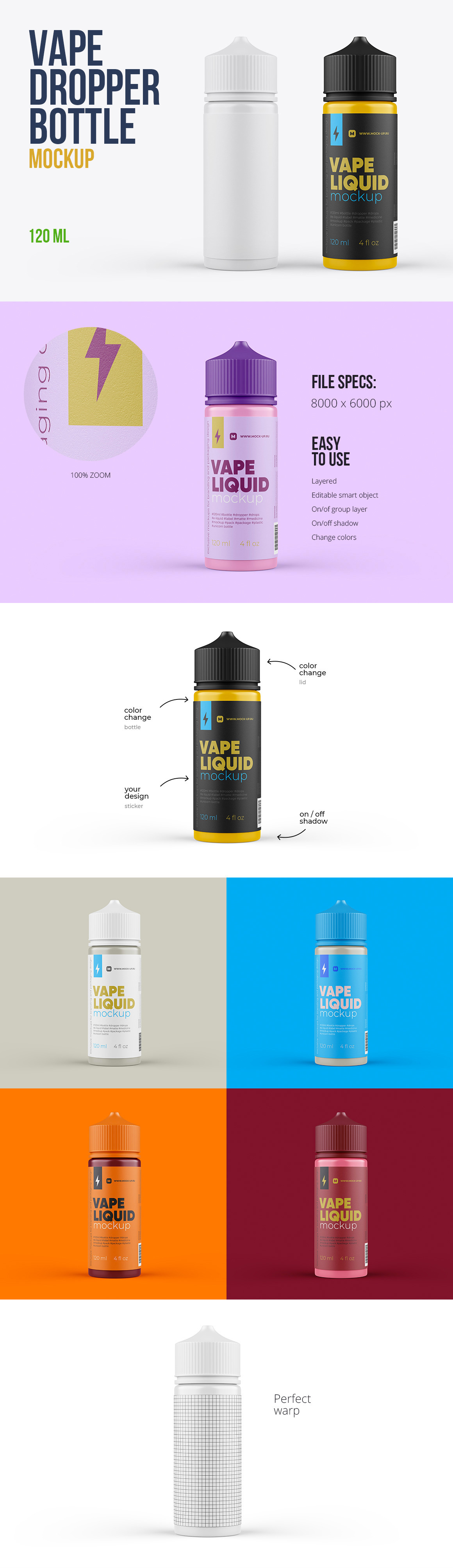 Vape Dropper Bottle Mockup 120ml Vape Dropper Bottle Mockup 120ml