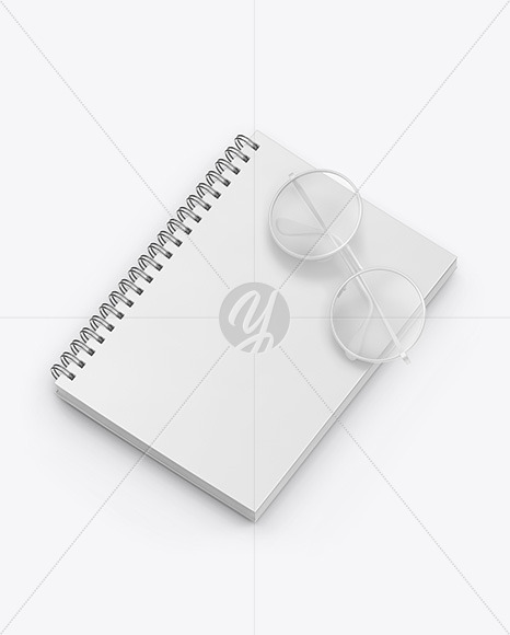 Matte Notebook with Sunglasses Mockup