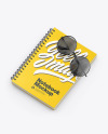 Matte Notebook with Sunglasses Mockup