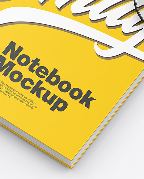 Matte Notebook with Sunglasses Mockup