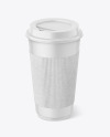 Paper Coffee Cup with Kraft Holder Mockup