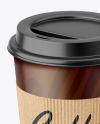 Paper Coffee Cup with Kraft Holder Mockup