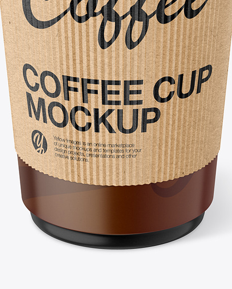 Paper Coffee Cup with Kraft Holder Mockup