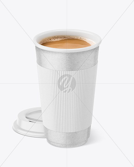 Coffee Cup With Kraft Holder Mockup