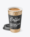 Coffee Cup With Kraft Holder Mockup