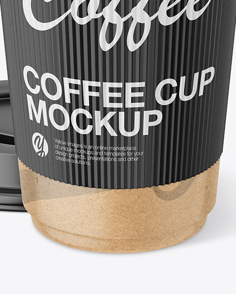 Coffee Cup With Kraft Holder Mockup