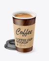 Coffee Cup With Kraft Holder Mockup