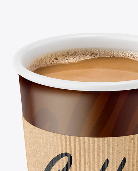 Coffee Cup With Kraft Holder Mockup