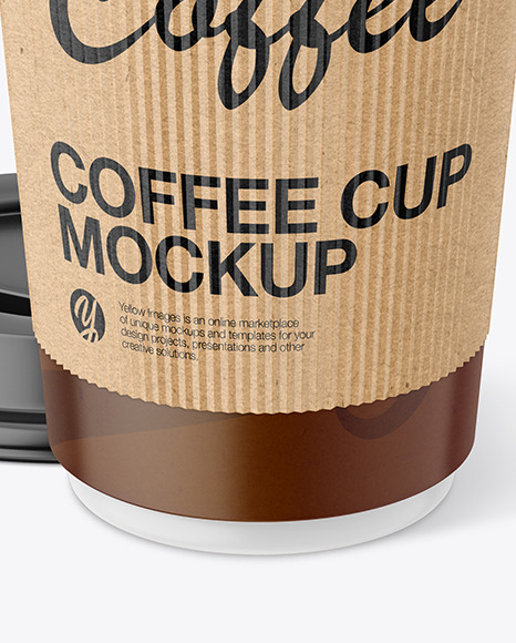 Coffee Cup With Kraft Holder Mockup