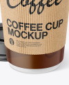 Coffee Cup With Kraft Holder Mockup