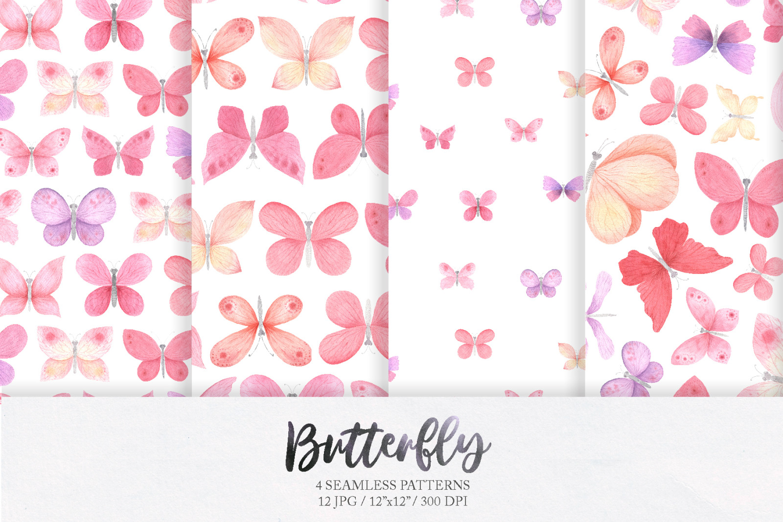 Watercolor Pink Butterfly clipart