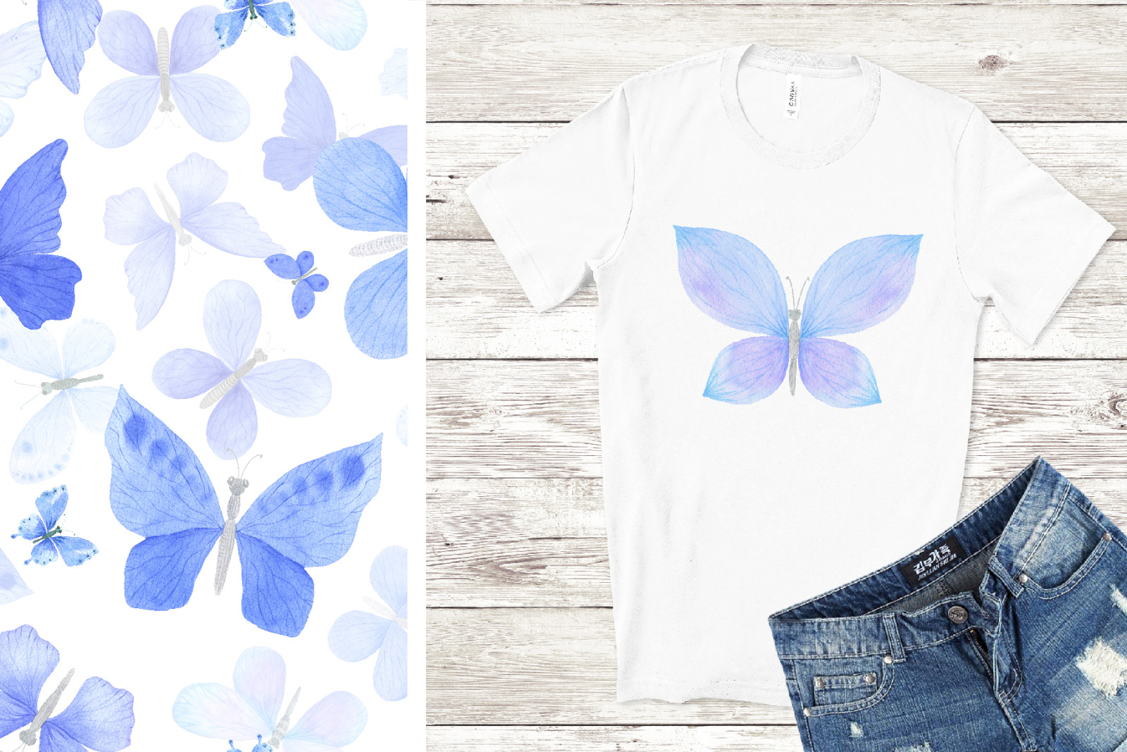 Watercolor Blue Butterfly clipart Watercolor Blue Butterfly clipart