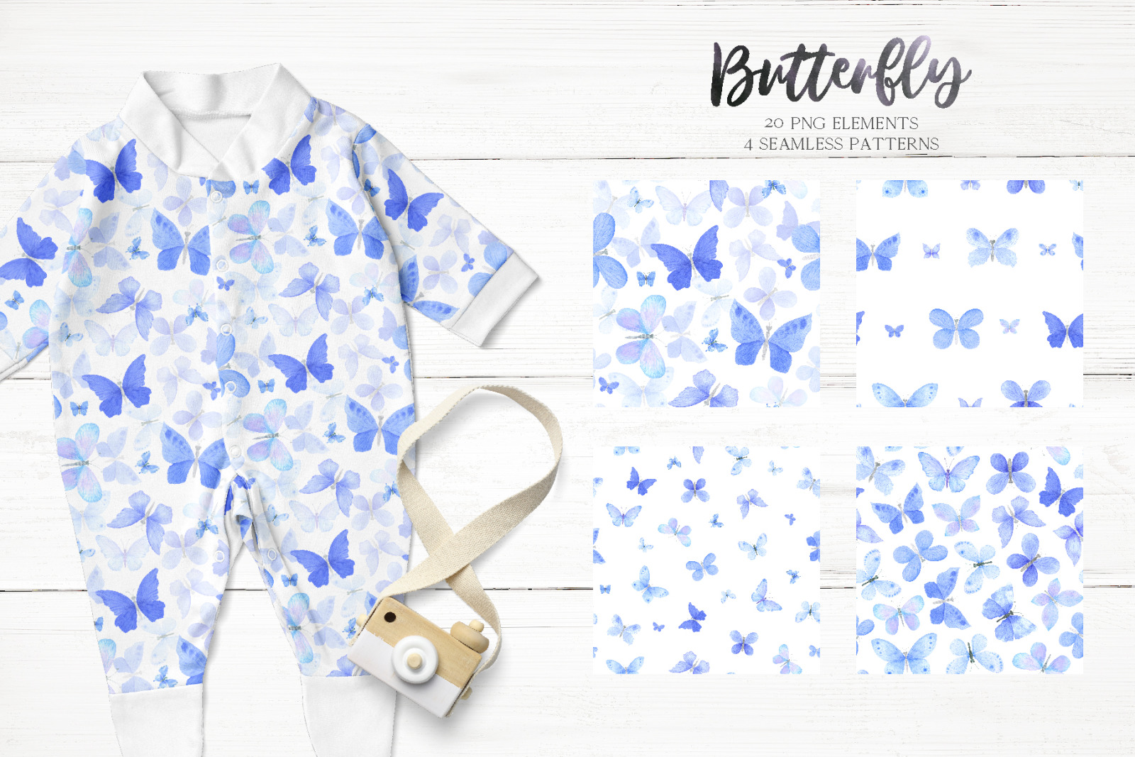 Watercolor Blue Butterfly clipart