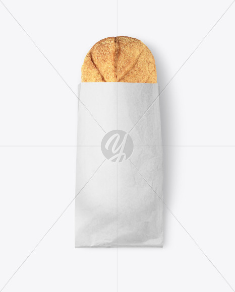 Kraft Package with Bread Mockup