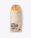 Kraft Package with Bread Mockup